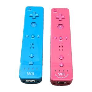 2 OEM Nintendo Wii Controllers Pink RVL-036 And Blue RVL-003 - TESTED